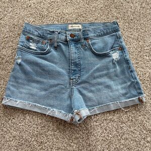 Madewell Light Blue Distressed Jean Shorts